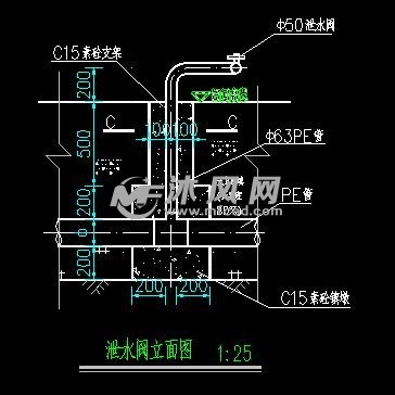 闸阀,镇墩细部图 引调水工程图图纸 沐风网