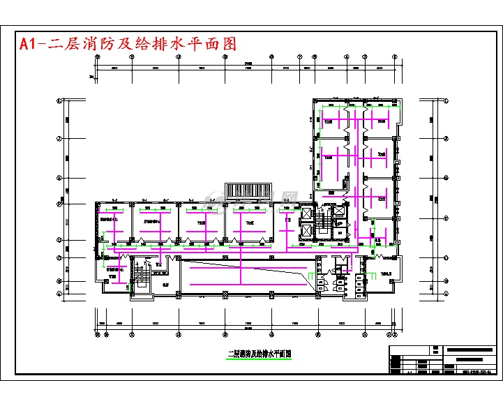 a1-二层消防及给排水平面图