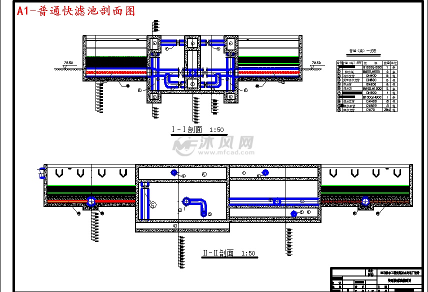 a1-普通快滤池剖面图