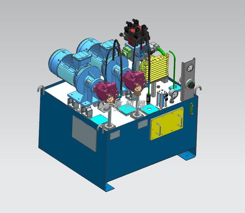 标准液压站三维图
