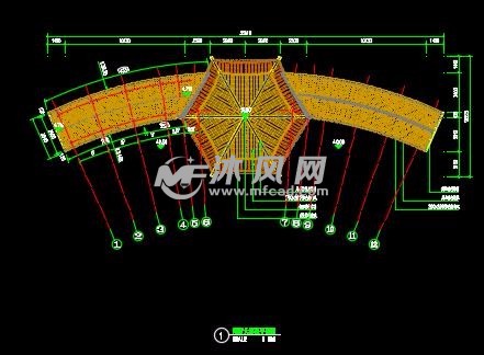 景亭结合长廊平面图