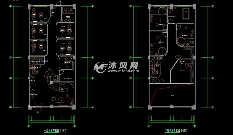 美容美甲店cad施工图