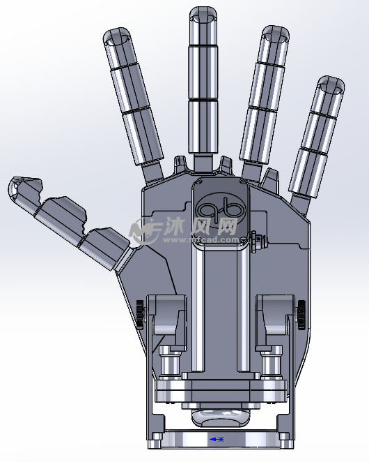 五指灵巧手爪 - 机器人模型图纸 - 沐风网