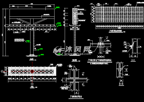 某地高炮广告牌结构设计施工图- 结构图纸 - 沐风网