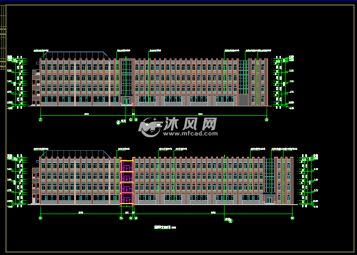 教学楼剖立面