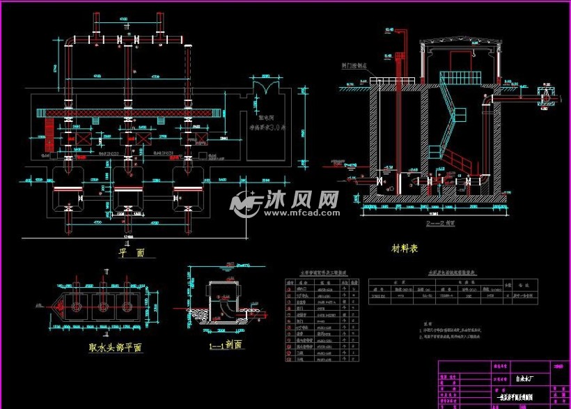 2万吨给水厂网格絮凝沉淀池 快滤池图纸