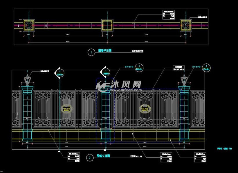 中铁元湾围墙施工图