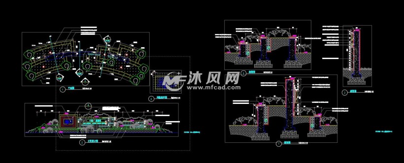 中海紫藤苑景观墙施工图