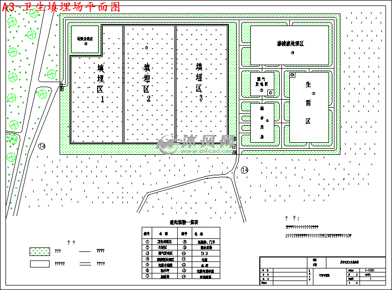 200吨天城市生活垃圾卫生填埋场设计- 设计方案图纸 - 沐风网