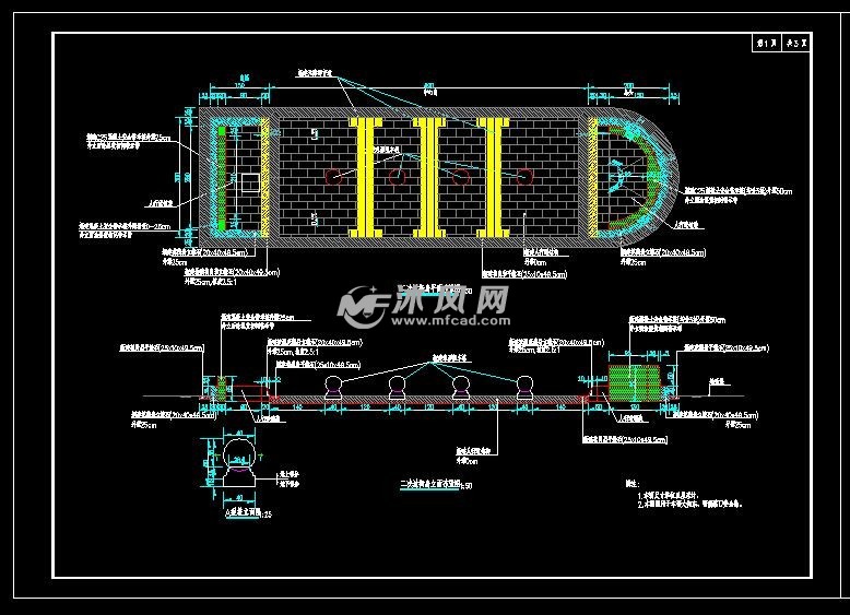 安全岛阻车桩结构图- 道路地面铺装施工图图纸 - 沐风