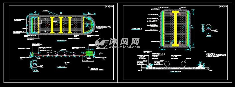 安全岛阻车桩结构图- 道路地面铺装施工图图纸 - 沐风