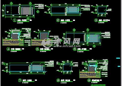 长条形及圆形条石防腐木坐凳详图 小品及配套设施施工图图纸 沐风