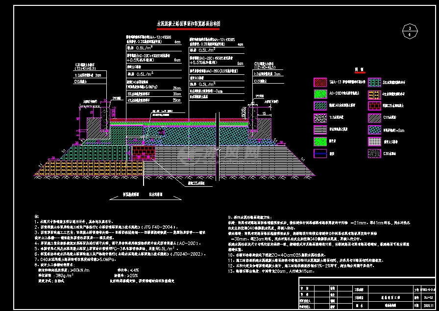 路基路面工程cad施工设计图纸