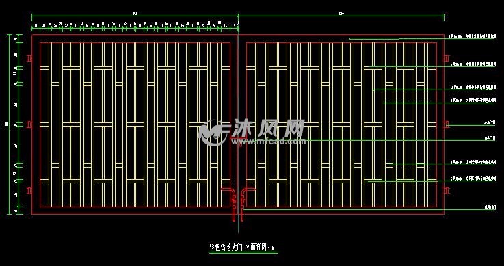 门楼铁艺大门立面图门楼岗亭立面剖面图图纸参数图纸id 989738图纸