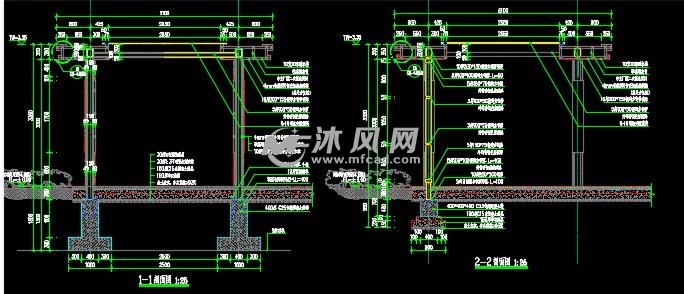 廊架剖面图