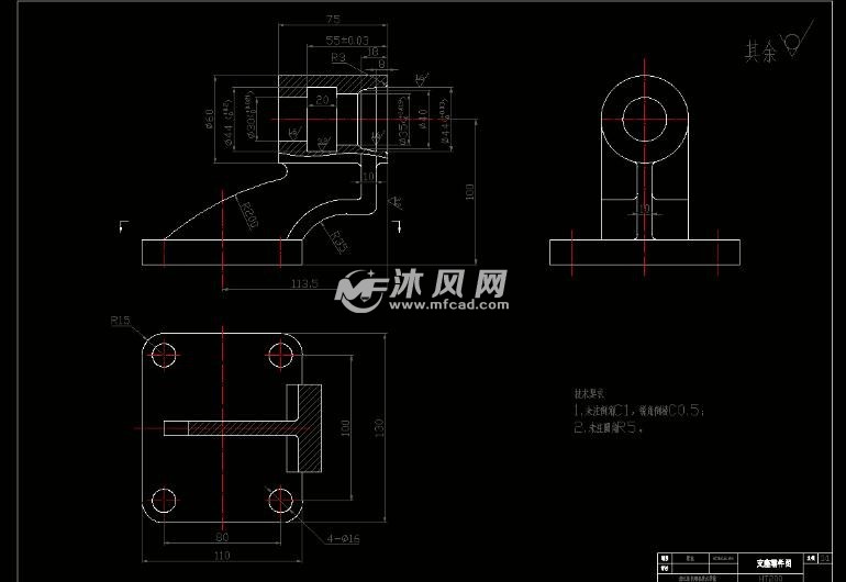 支座零件图