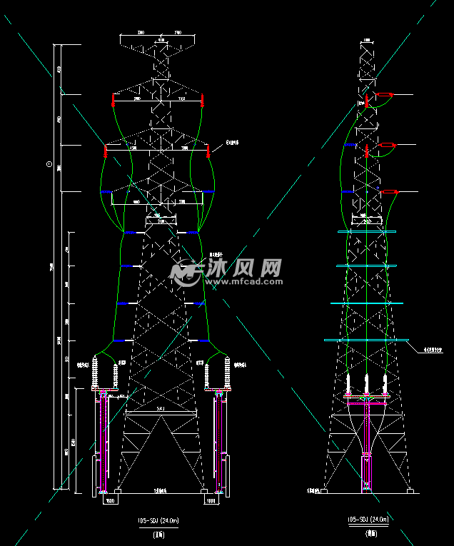 某景观电力线路迁改设计图- 电气工程图纸 - 沐风网