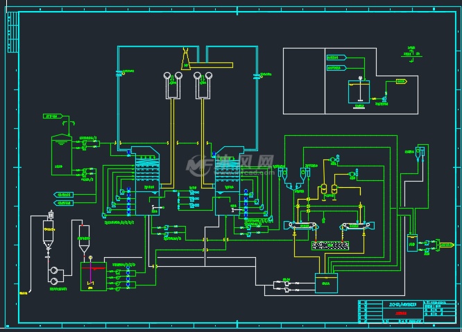 2x200t锅炉石灰石石膏湿法pid图纸,包括总工艺流程图,烟气