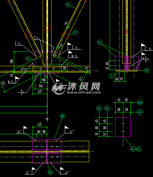 【桁架】24m梯形钢屋架施工图- 结构图纸 - 沐风网