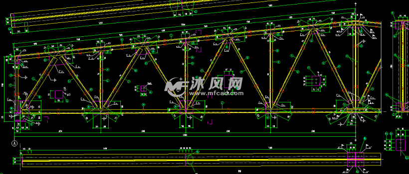 【桁架】24m梯形钢屋架施工图- 结构图纸 - 沐风网