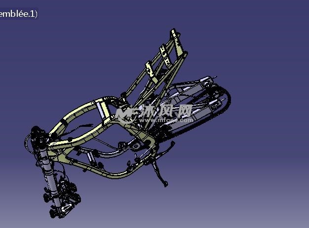 摩托车车架三维数模