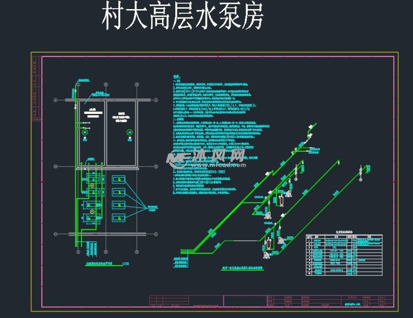 农村自备井水泵房二次改造施工图- cad建筑图纸 - 沐风网