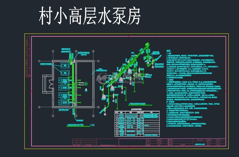 农村自备井水泵房二次改造施工图