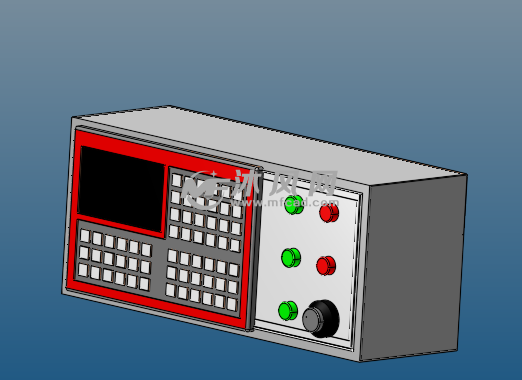 cnc数控面板轴测图机床的控制面板,内部没有元器件,适用于外部造型