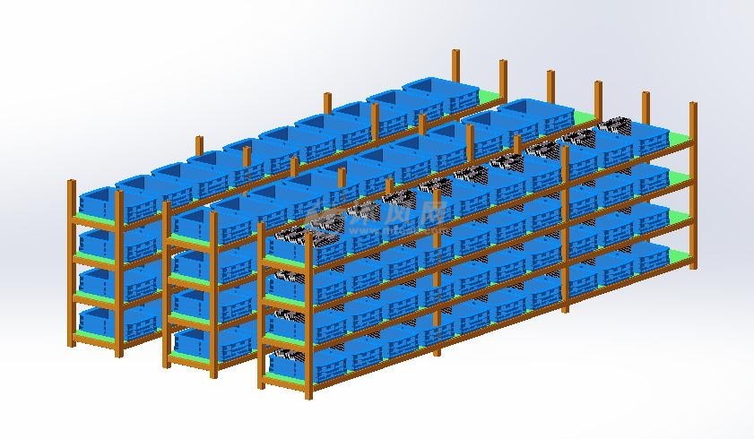 货架          仓库货物架建模,为大家带来的模型是一个货架仓库架