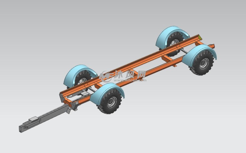 拖车          重载型拖车设计模型这是一款钢管焊接结构的拖车设计