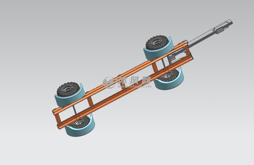 拖车          重载型拖车设计模型这是一款钢管焊接结构的拖车设计