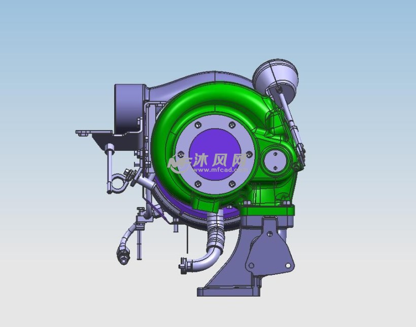 汽车涡轮增压器三维stp - 通用设备图纸 - 沐风网