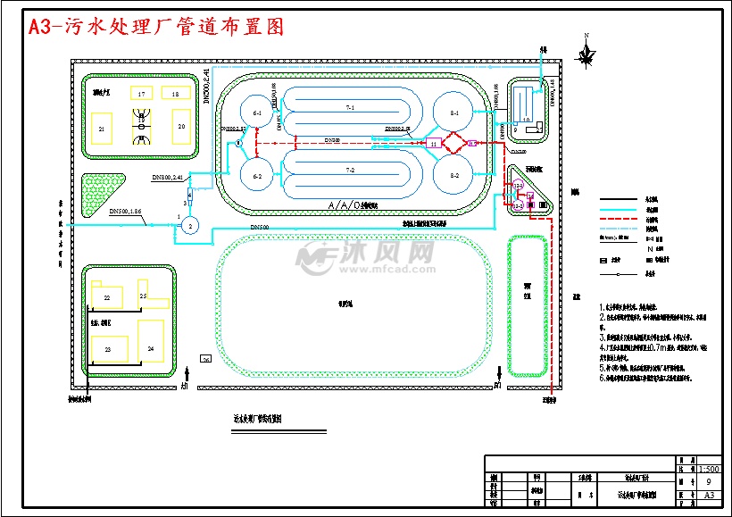 10000m3d城市污水处理厂综合设计- 设计方案图纸