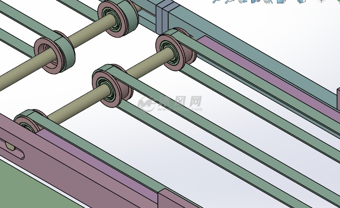三维图为皮带拉料机构模型,主要用在贴标机,缠绕机等设备上,电机直接