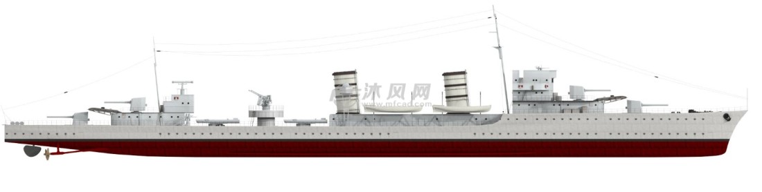 大型海上驱逐舰结构模型 海洋船舶图纸 沐风网