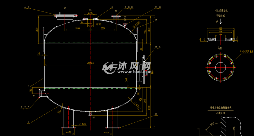 30立方储罐压力容器装配图纸