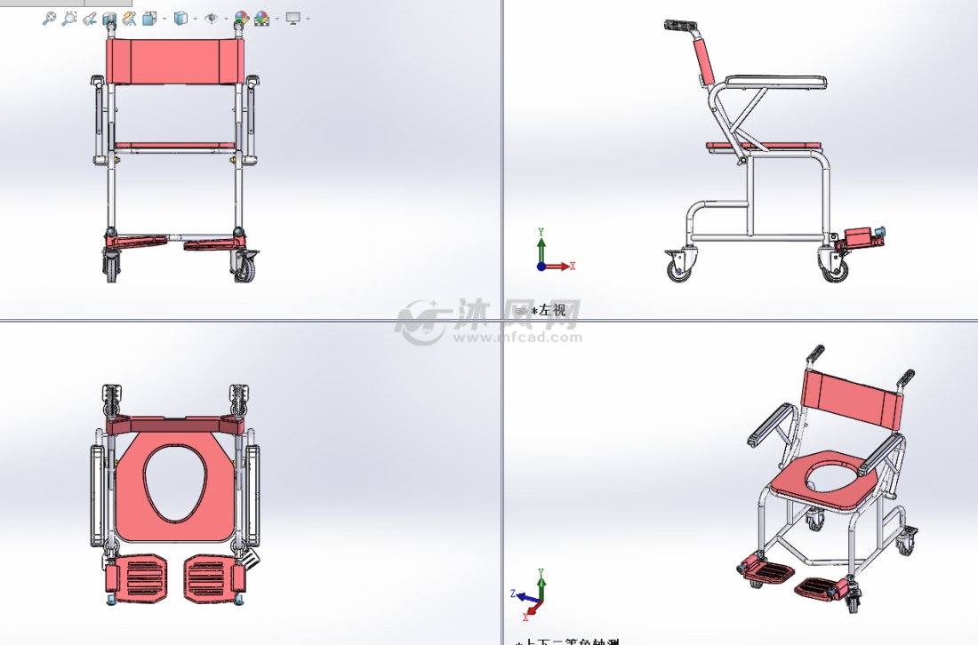 轮椅模型,模型图纸结构清晰,质量可靠,内有详细的设计树,尺寸可修改