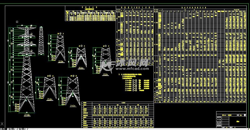 送电线路电力输送塔架 结构图纸 沐风网
