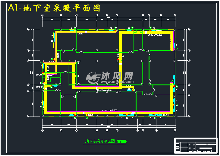 a1-四层采暖平面图a1-一层采暖平面图a4-换热站剖面图图纸参数图纸id