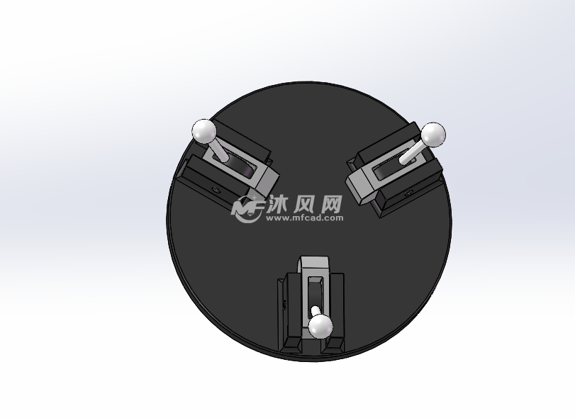 圆形工件推杆夹具模型