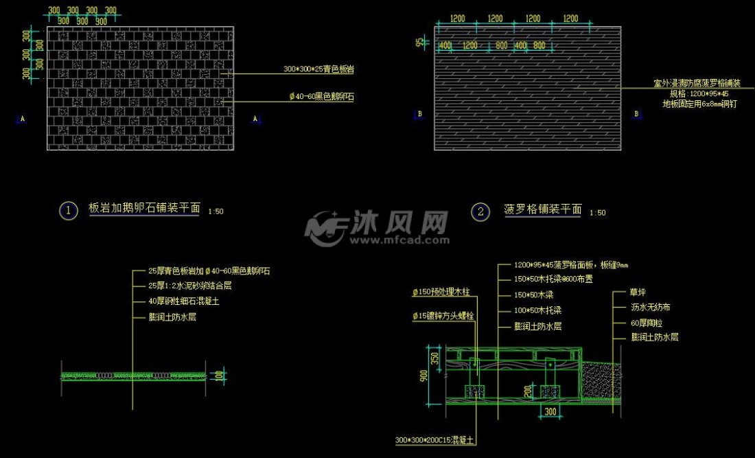 小公园广场园景观规划cad施工图