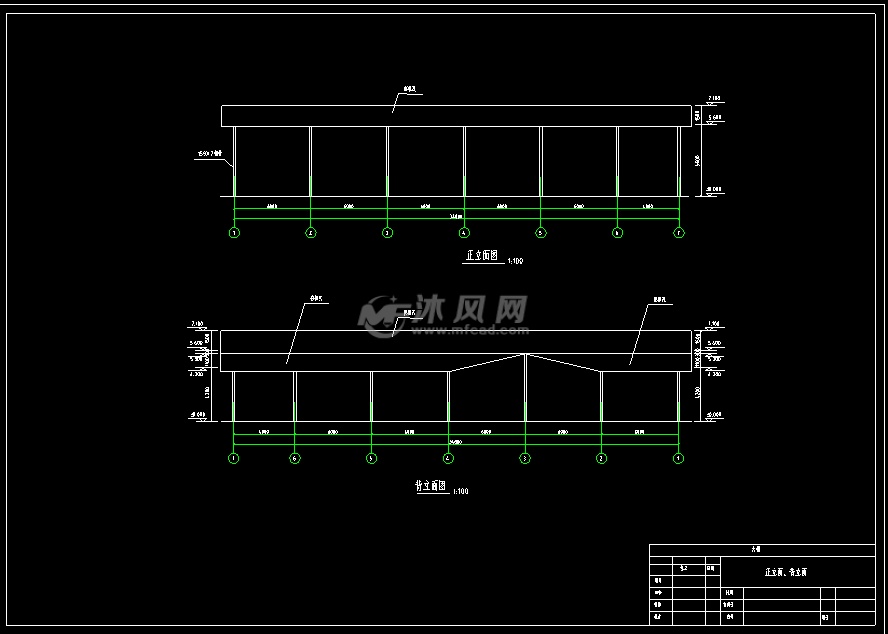 某三角形屋架钢结构大棚建筑设计施工图