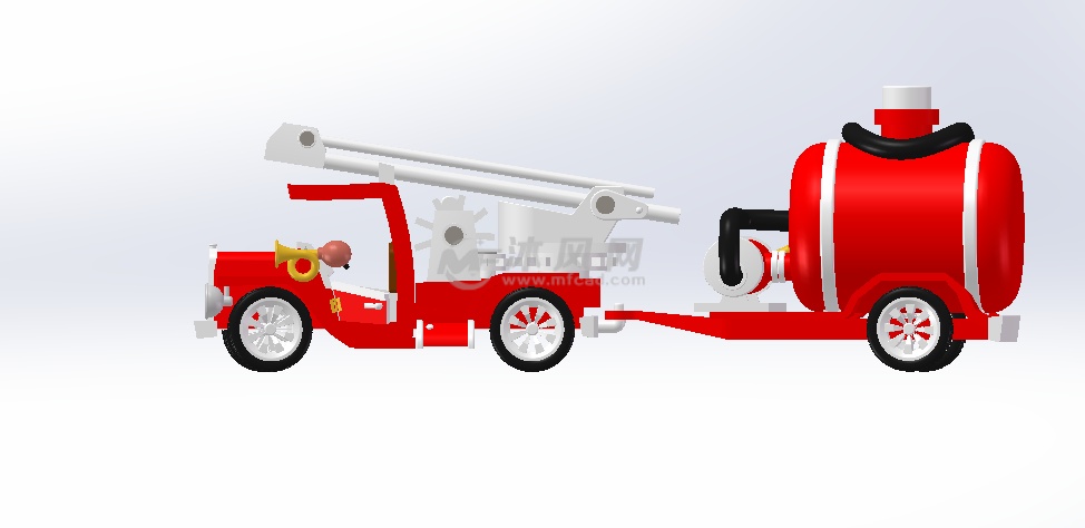玩具消防车模型 - 专用车图纸 - 沐风网