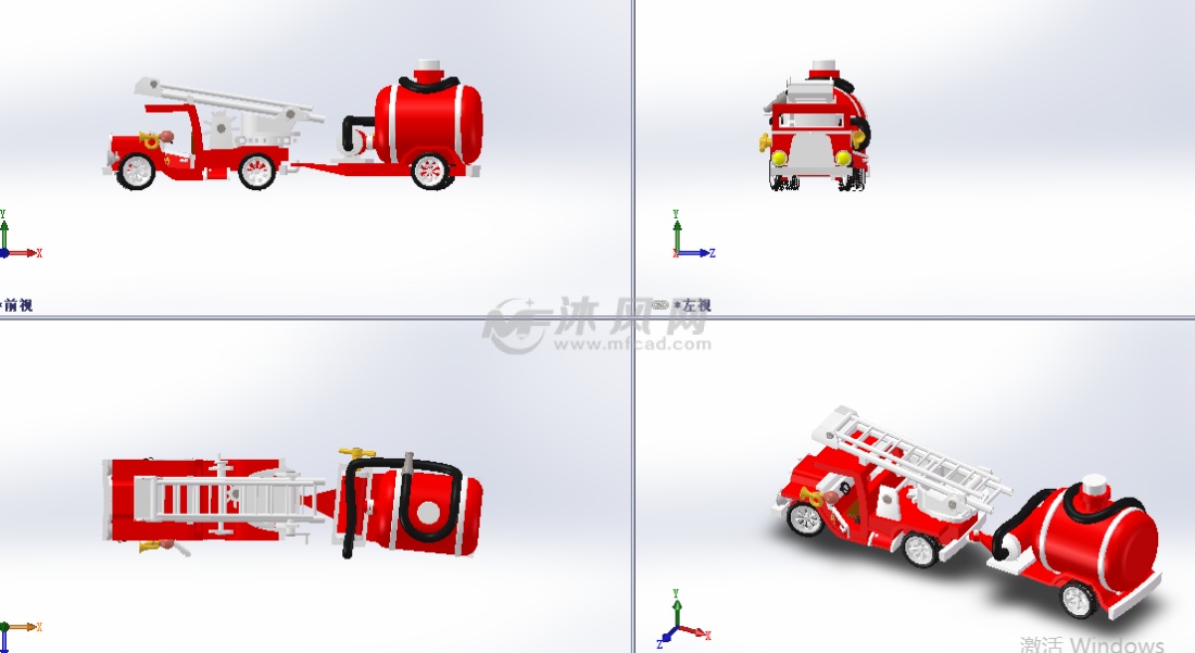 玩具消防车模型 - 专用车图纸 - 沐风网