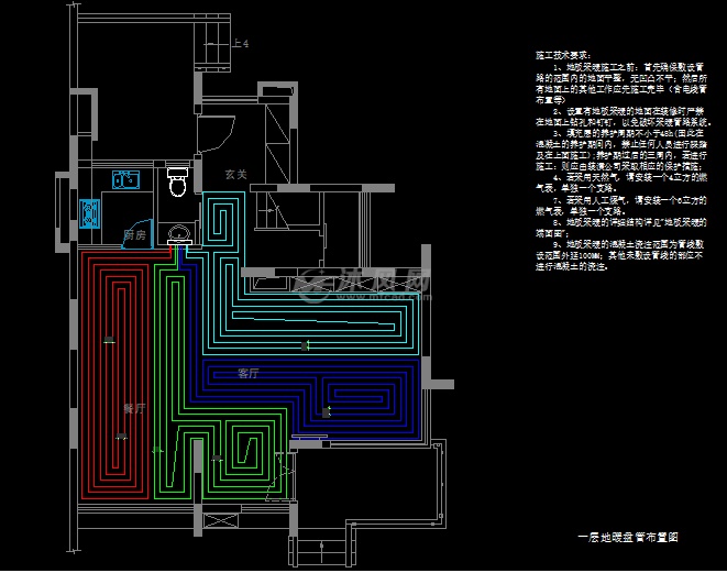 别墅地暖盘管布置图