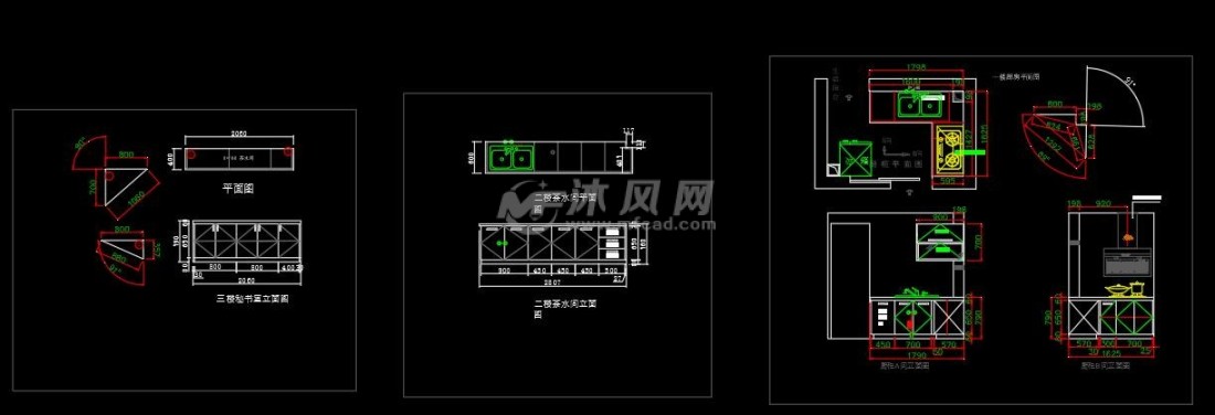 二楼财务室 二楼茶水间立面图 二楼茶水间 二楼总财务经理办公