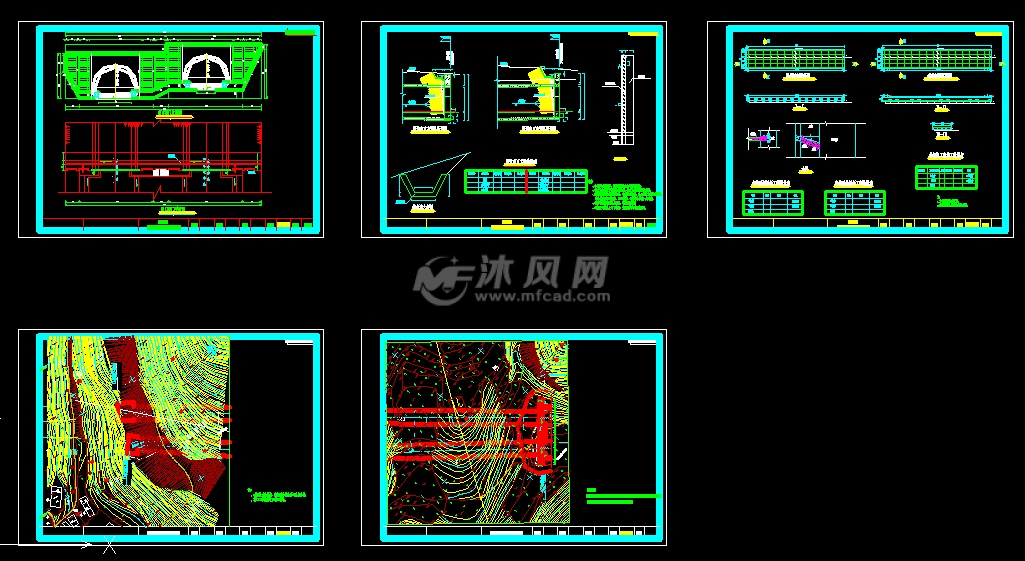 分离式双洞隧道cad设计图纸