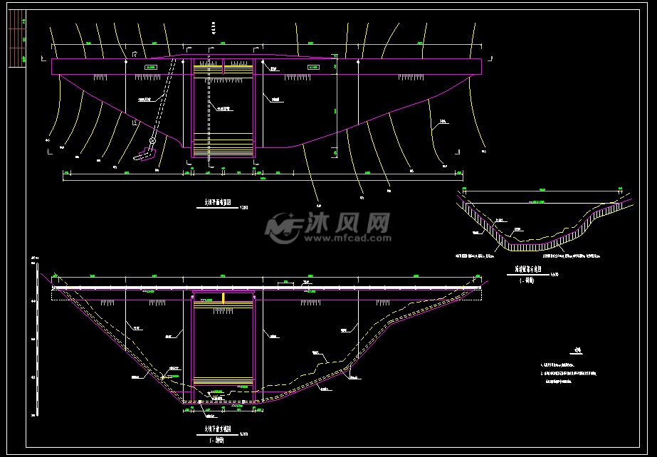 某水利工程混凝土重力坝结构布置cad图