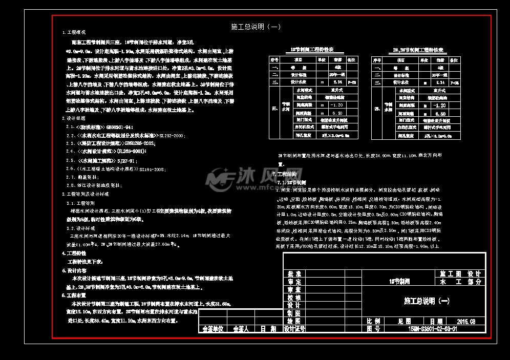 节制水闸 施工图