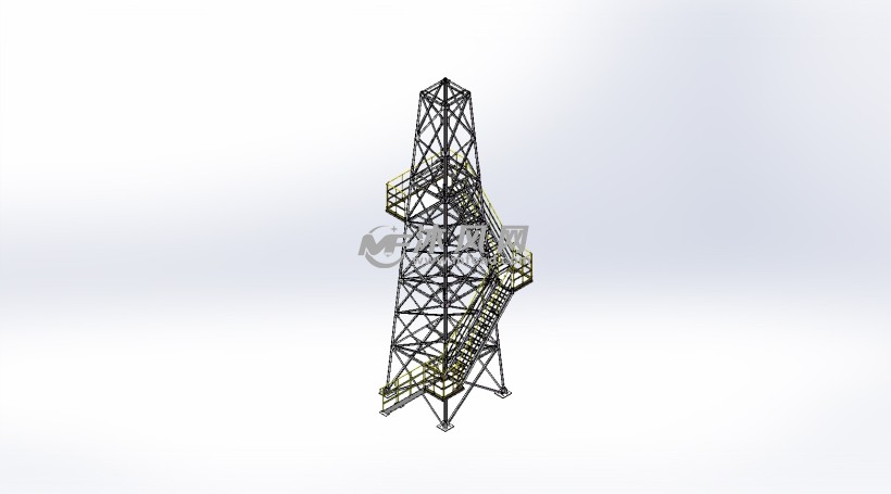 dn800烟囱塔架 建筑模型图纸 沐风网
